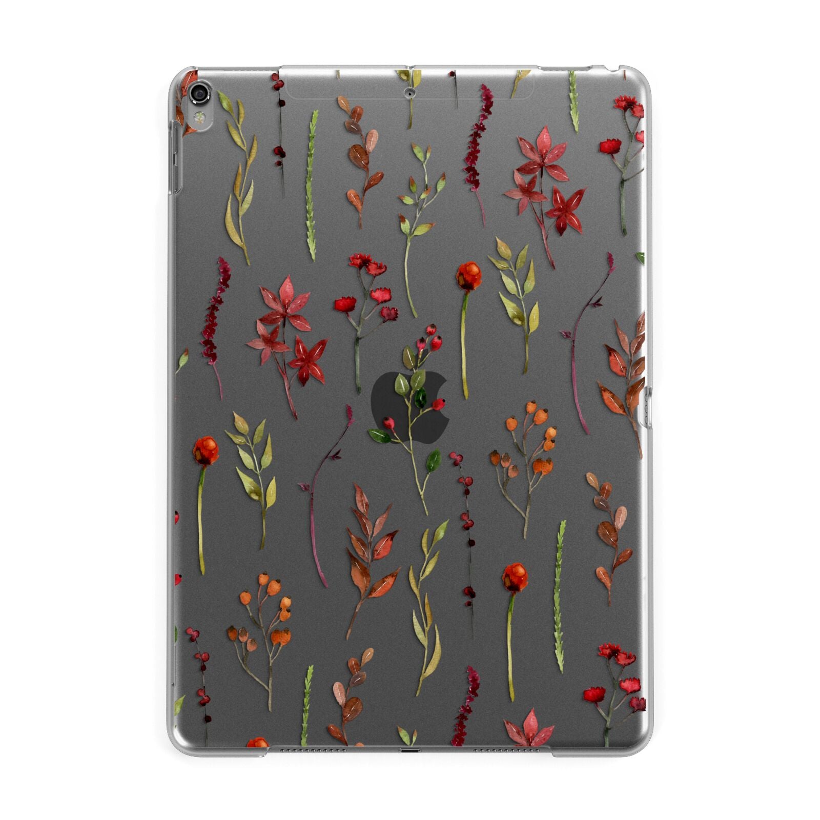 Watercolour Flowers and Foliage Apple iPad Grey Case