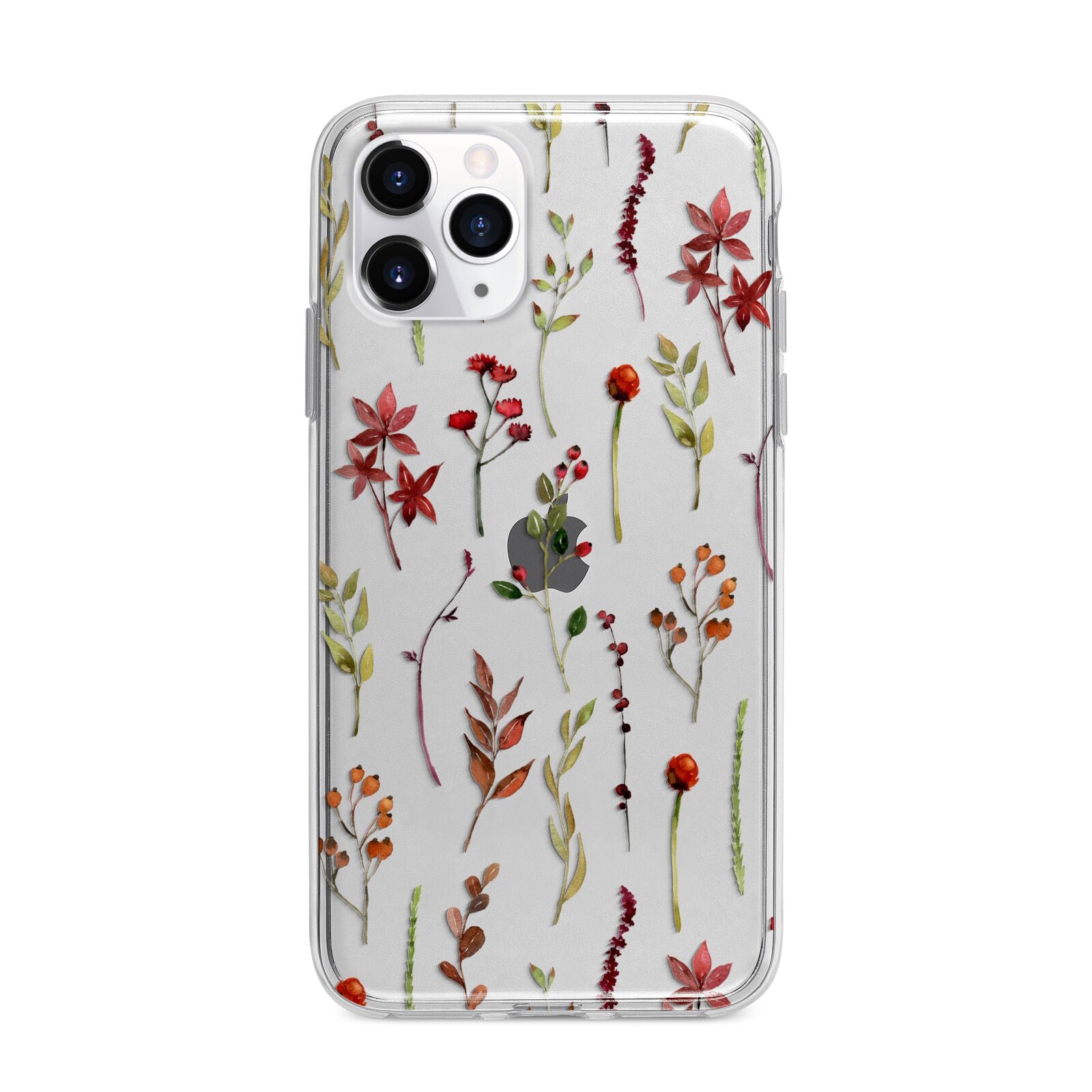 Watercolour Flowers and Foliage Apple iPhone 11 Pro in Silver with Bumper Case