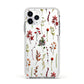 Watercolour Flowers and Foliage Apple iPhone 11 Pro in Silver with White Impact Case