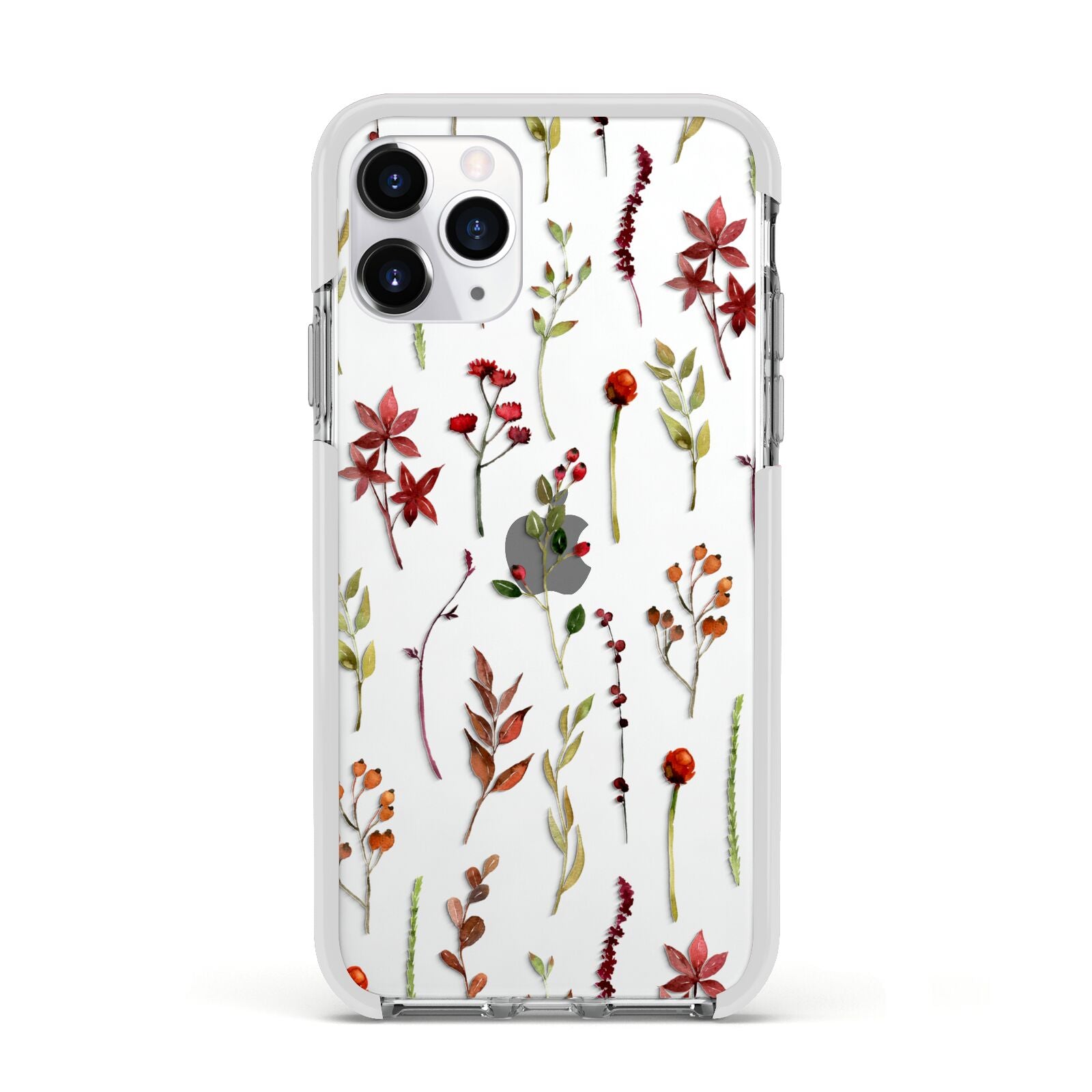 Watercolour Flowers and Foliage Apple iPhone 11 Pro in Silver with White Impact Case