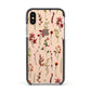 Watercolour Flowers and Foliage Apple iPhone Xs Impact Case Black Edge on Gold Phone