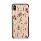 Watercolour Flowers and Foliage Apple iPhone Xs Max Impact Case Black Edge on Gold Phone