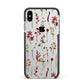 Watercolour Flowers and Foliage Apple iPhone Xs Max Impact Case Black Edge on Silver Phone