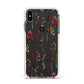 Watercolour Flowers and Foliage Apple iPhone Xs Max Impact Case White Edge on Black Phone