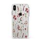 Watercolour Flowers and Foliage Apple iPhone Xs Max Impact Case White Edge on Silver Phone