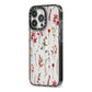 Watercolour Flowers and Foliage iPhone 13 Pro Black Impact Case Side Angle on Silver phone