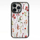 Watercolour Flowers and Foliage iPhone 13 Pro Black Impact Case on Silver phone