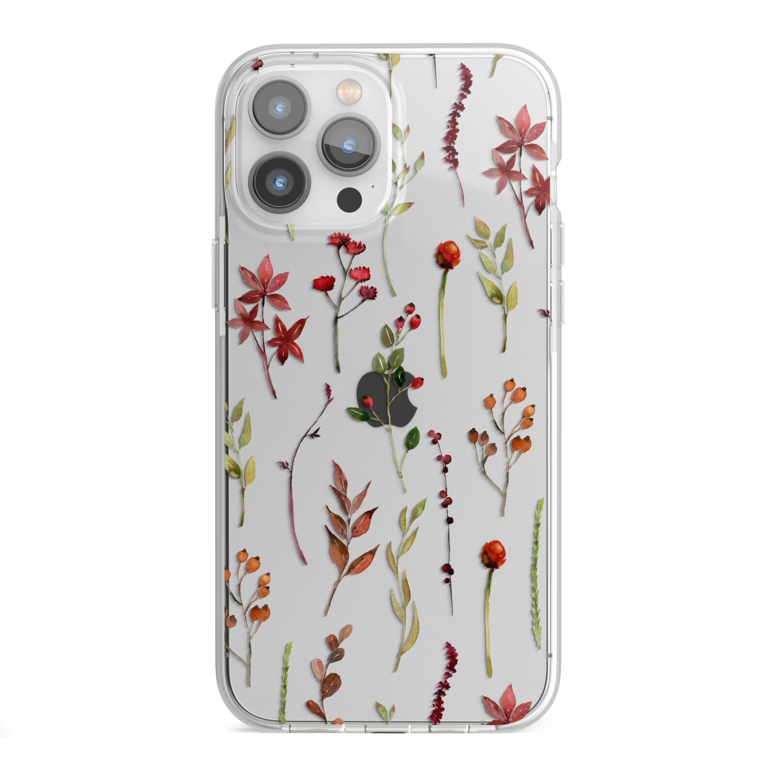 Watercolour Flowers and Foliage iPhone 13 Pro Max TPU Impact Case with White Edges