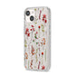 Watercolour Flowers and Foliage iPhone 14 Glitter Tough Case Starlight Angled Image