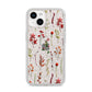 Watercolour Flowers and Foliage iPhone 14 Glitter Tough Case Starlight