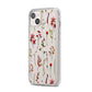 Watercolour Flowers and Foliage iPhone 14 Plus Clear Tough Case Starlight Angled Image