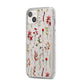Watercolour Flowers and Foliage iPhone 14 Plus Glitter Tough Case Starlight Angled Image