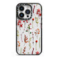Watercolour Flowers and Foliage iPhone 14 Pro Black Impact Case on Silver phone