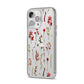Watercolour Flowers and Foliage iPhone 14 Pro Max Clear Tough Case Silver Angled Image