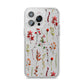 Watercolour Flowers and Foliage iPhone 14 Pro Max Glitter Tough Case Silver