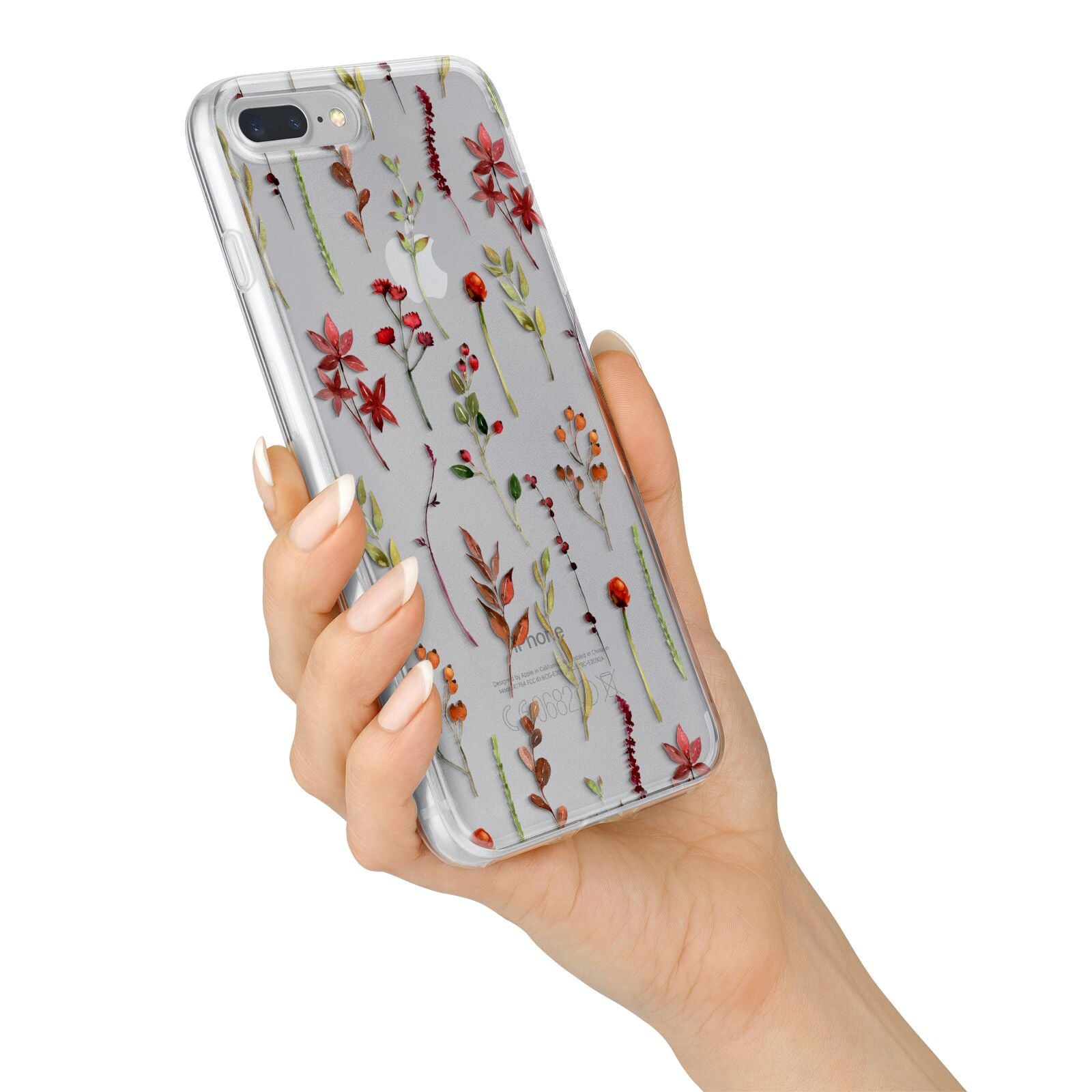 Watercolour Flowers and Foliage iPhone 7 Plus Bumper Case on Silver iPhone Alternative Image