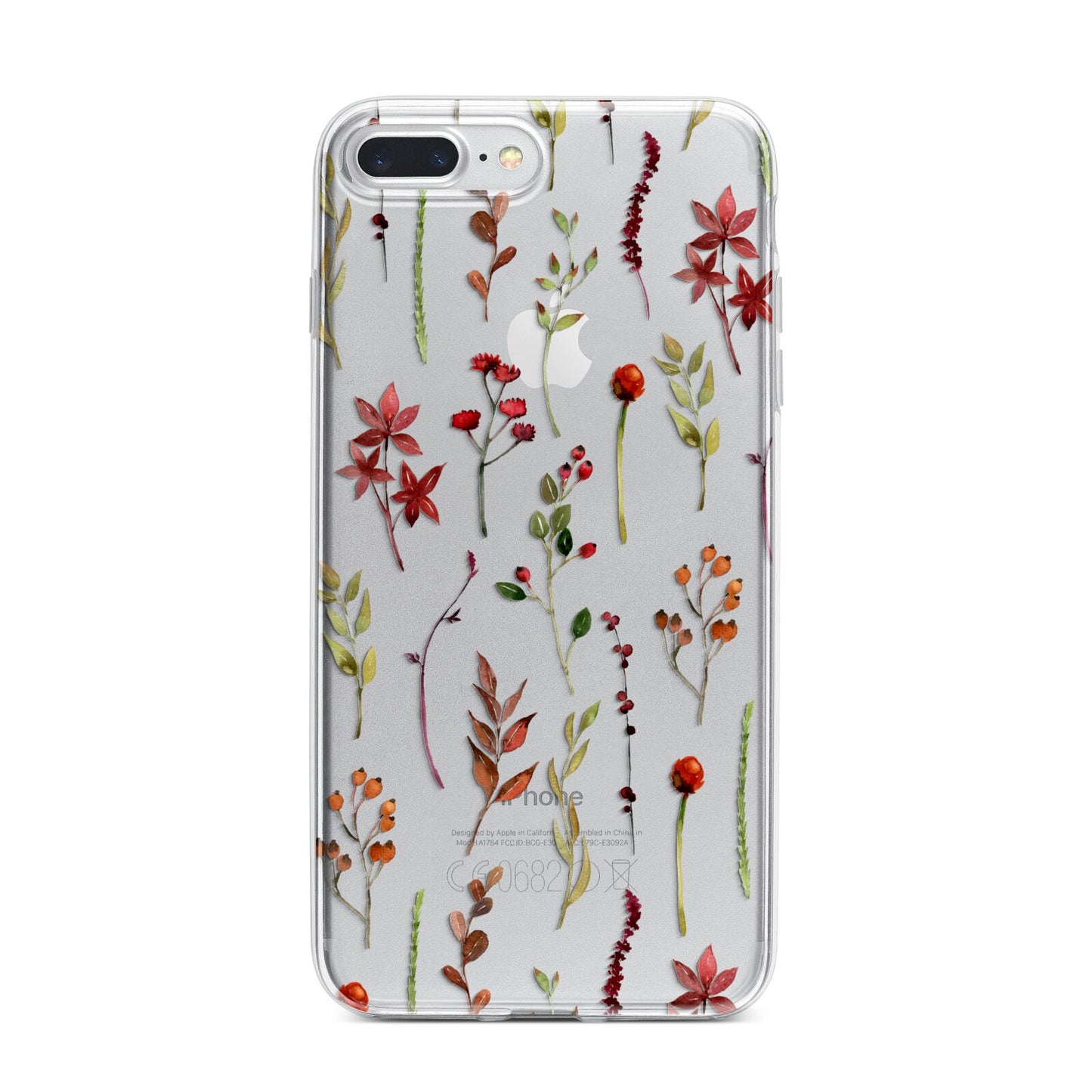 Watercolour Flowers and Foliage iPhone 7 Plus Bumper Case on Silver iPhone