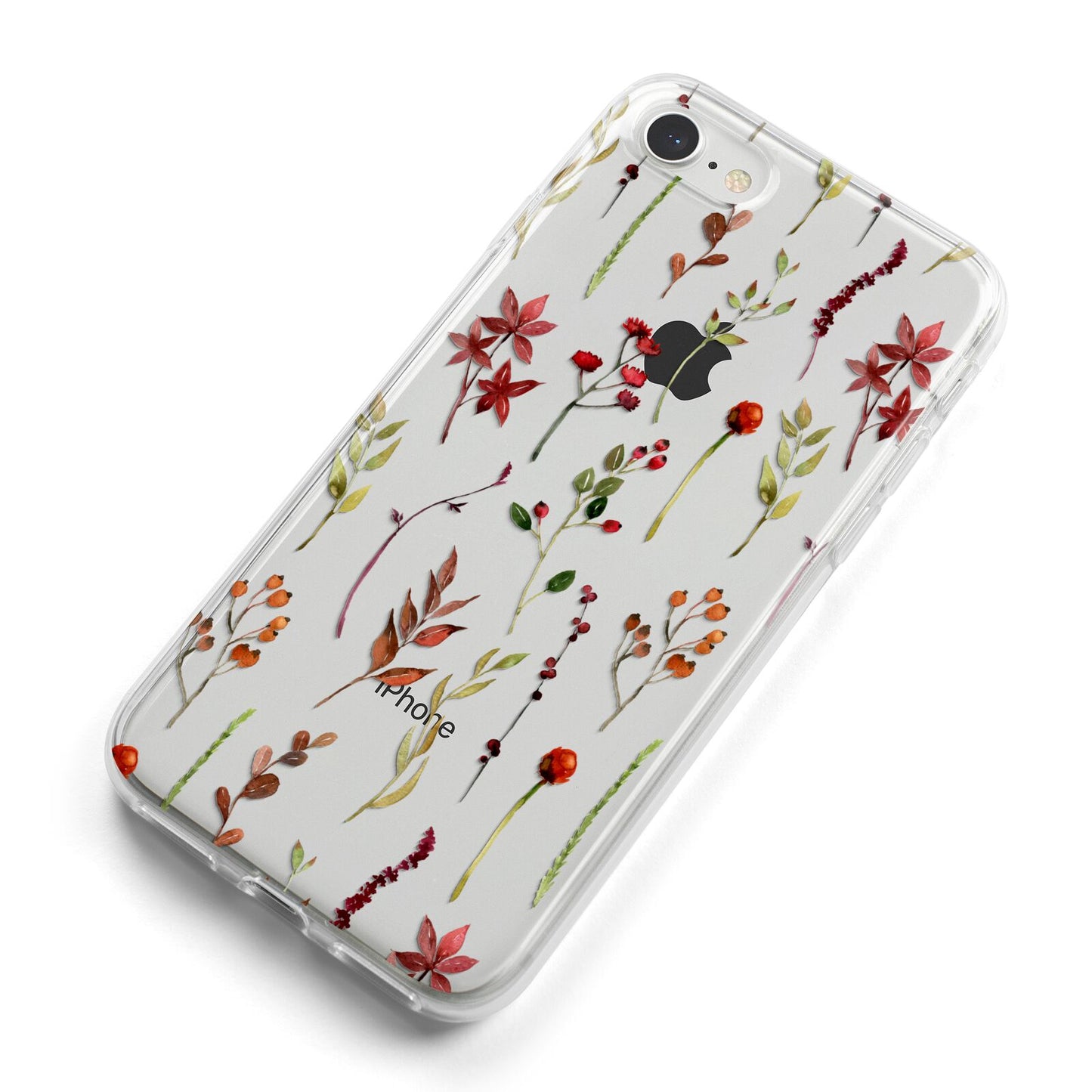Watercolour Flowers and Foliage iPhone 8 Bumper Case on Silver iPhone Alternative Image