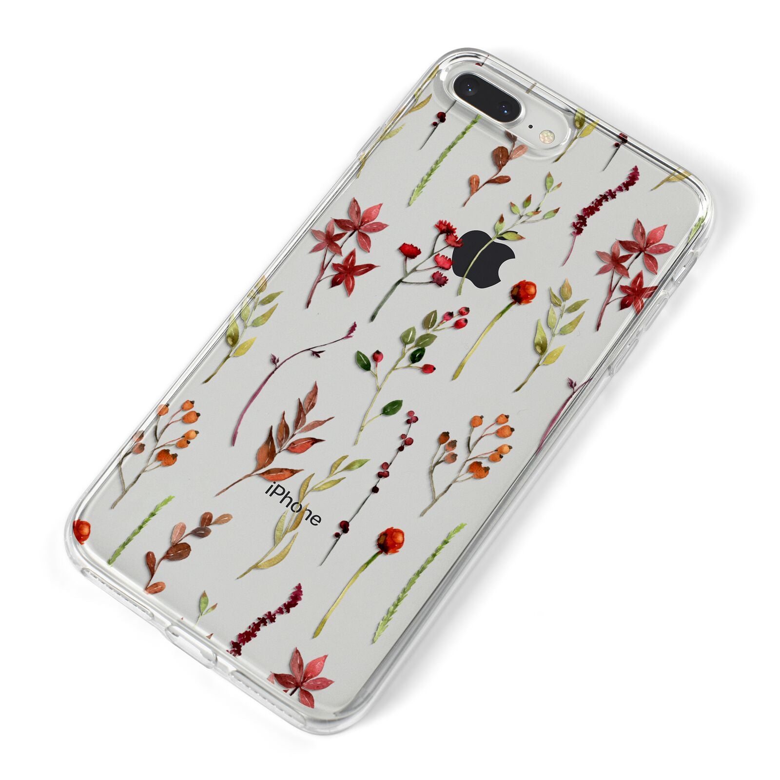 Watercolour Flowers and Foliage iPhone 8 Plus Bumper Case on Silver iPhone Alternative Image