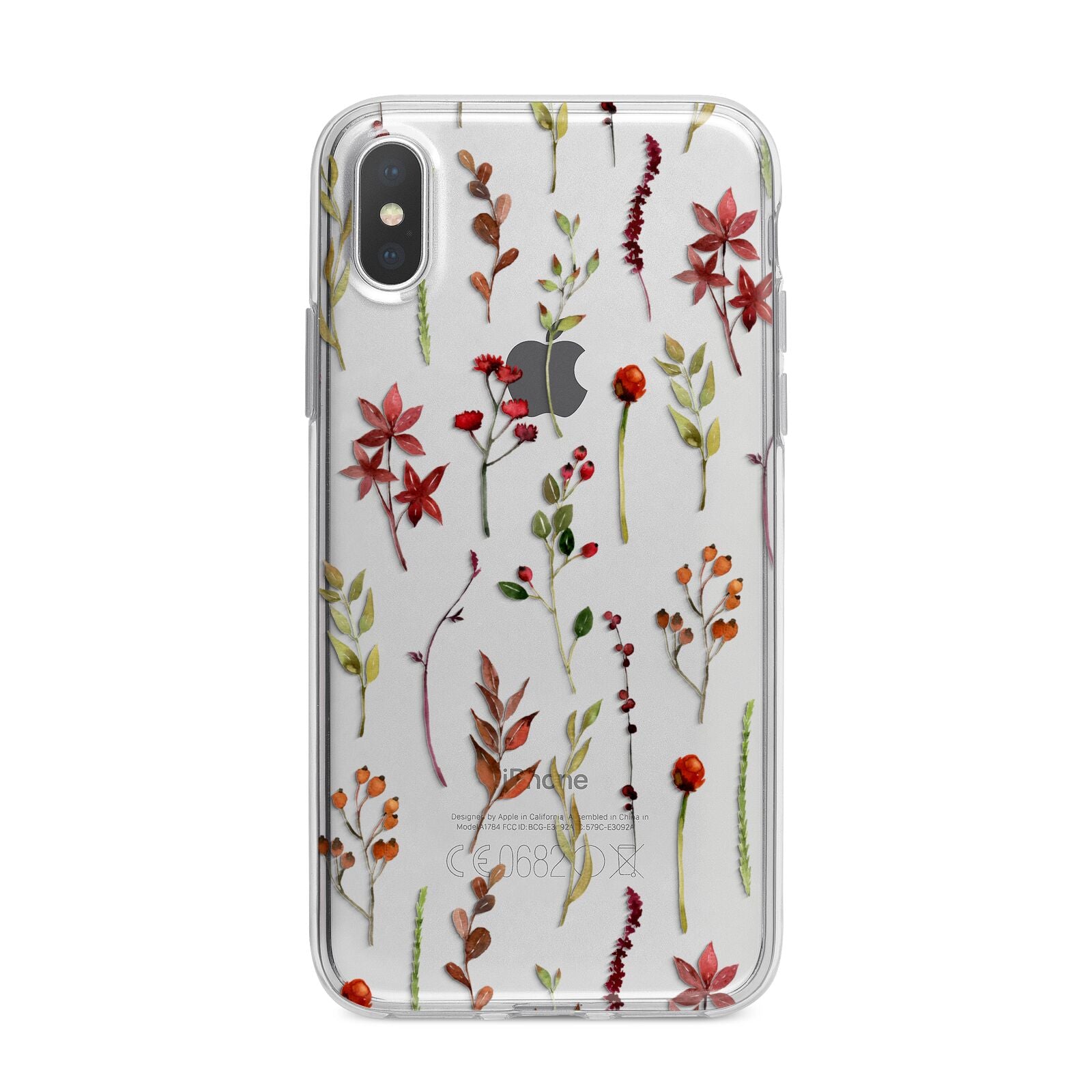 Watercolour Flowers and Foliage iPhone X Bumper Case on Silver iPhone Alternative Image 1