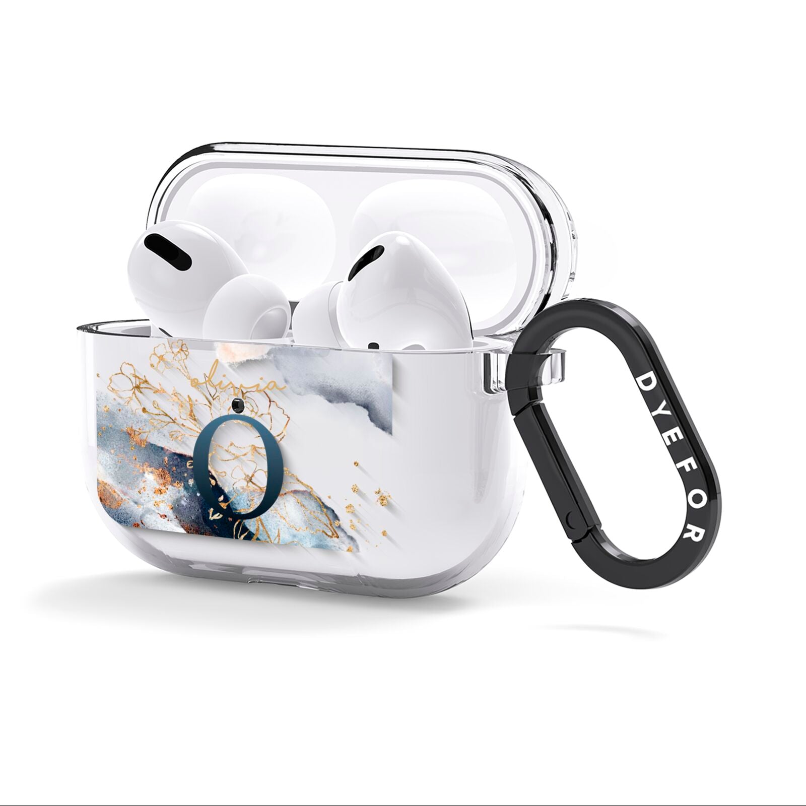 Watercolour Monogram AirPods Clear Case 3rd Gen Side Image