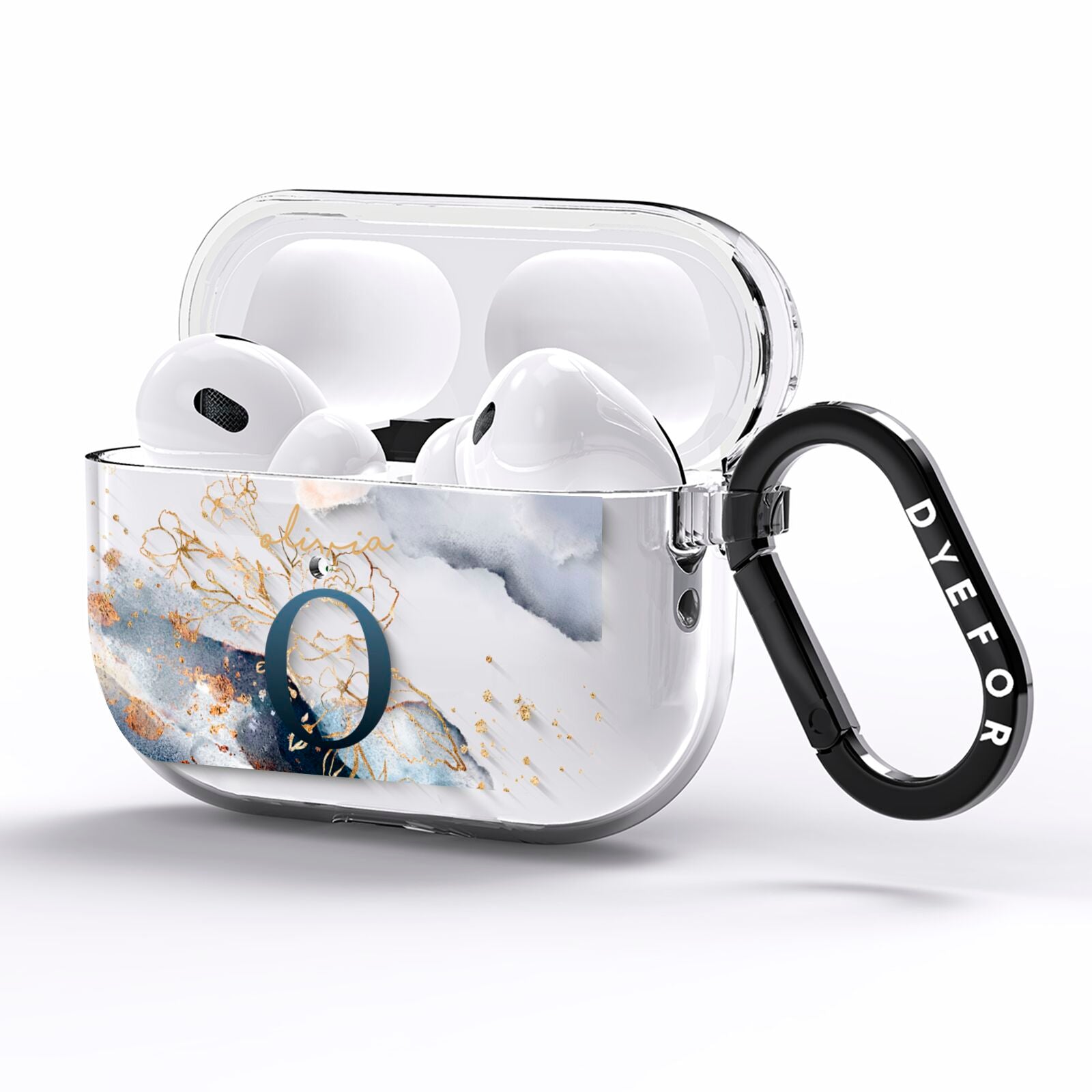 Watercolour Monogram AirPods Pro Clear Case Side Image