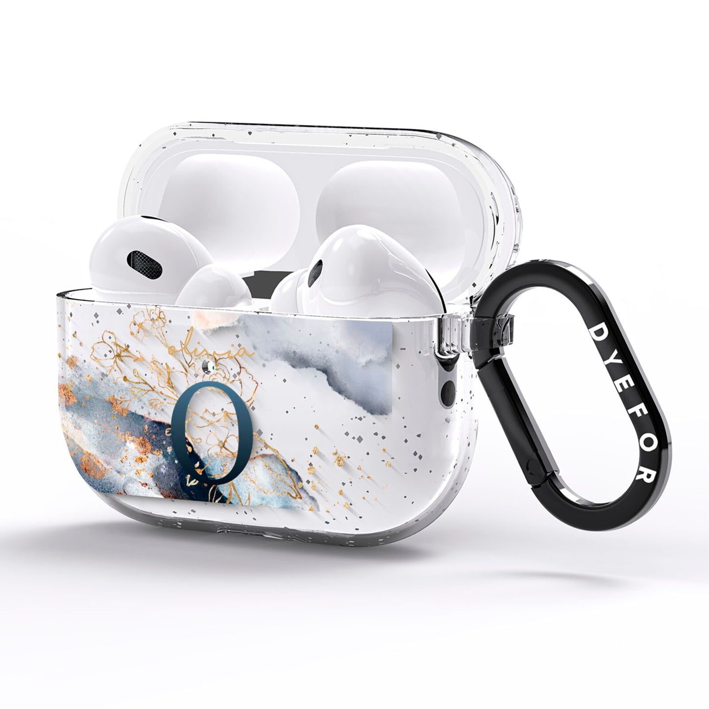 Watercolour Monogram AirPods Pro Glitter Case Side Image