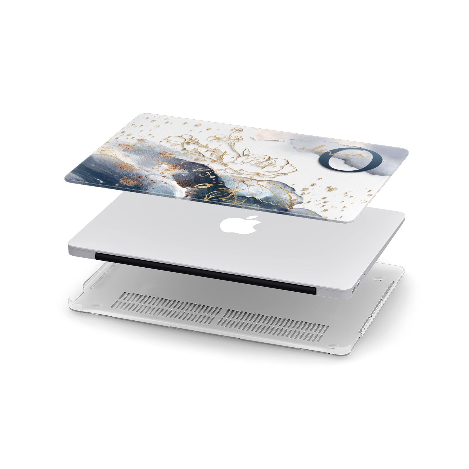 Watercolour Monogram Apple MacBook Case in Detail