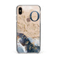 Watercolour Monogram Apple iPhone Xs Max Impact Case Black Edge on Gold Phone