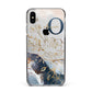Watercolour Monogram Apple iPhone Xs Max Impact Case Black Edge on Silver Phone