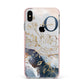 Watercolour Monogram Apple iPhone Xs Max Impact Case Pink Edge on Silver Phone