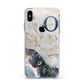 Watercolour Monogram Apple iPhone Xs Max Impact Case White Edge on Silver Phone