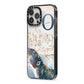 Watercolour Monogram iPhone 13 Pro Max Black Impact Case Side Angle on Silver phone