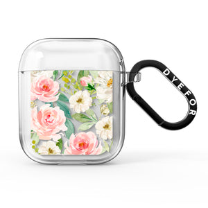 Watercolour Peonies Roses and Foliage AirPods Case