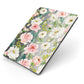 Watercolour Peonies Roses and Foliage Apple iPad Case on Grey iPad Side View