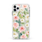 Watercolour Peonies Roses and Foliage Apple iPhone 11 Pro Max in Silver with White Impact Case