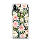 Watercolour Peonies Roses and Foliage Apple iPhone Xs Max Impact Case White Edge on Black Phone