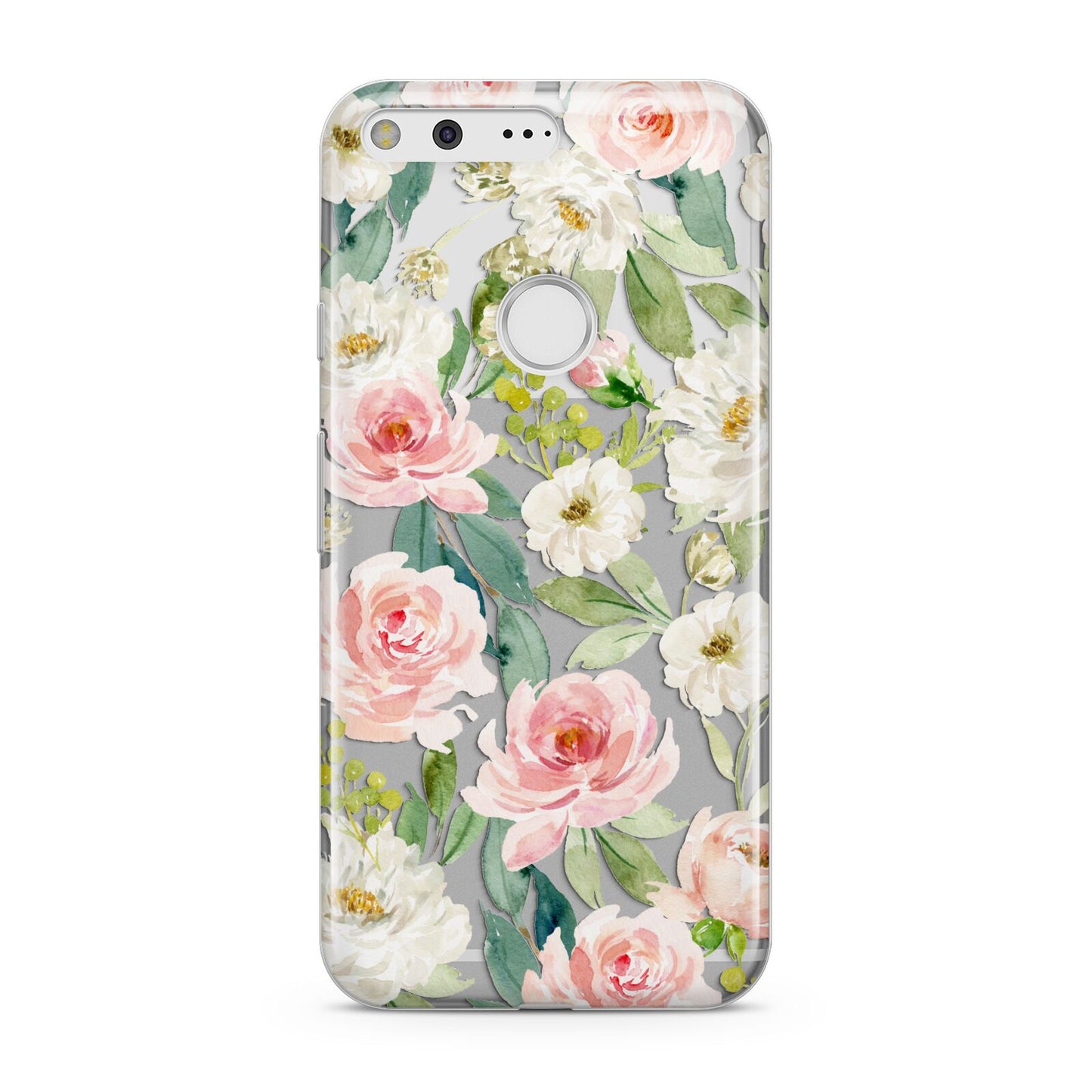 Watercolour Peonies Roses and Foliage Google Pixel Case