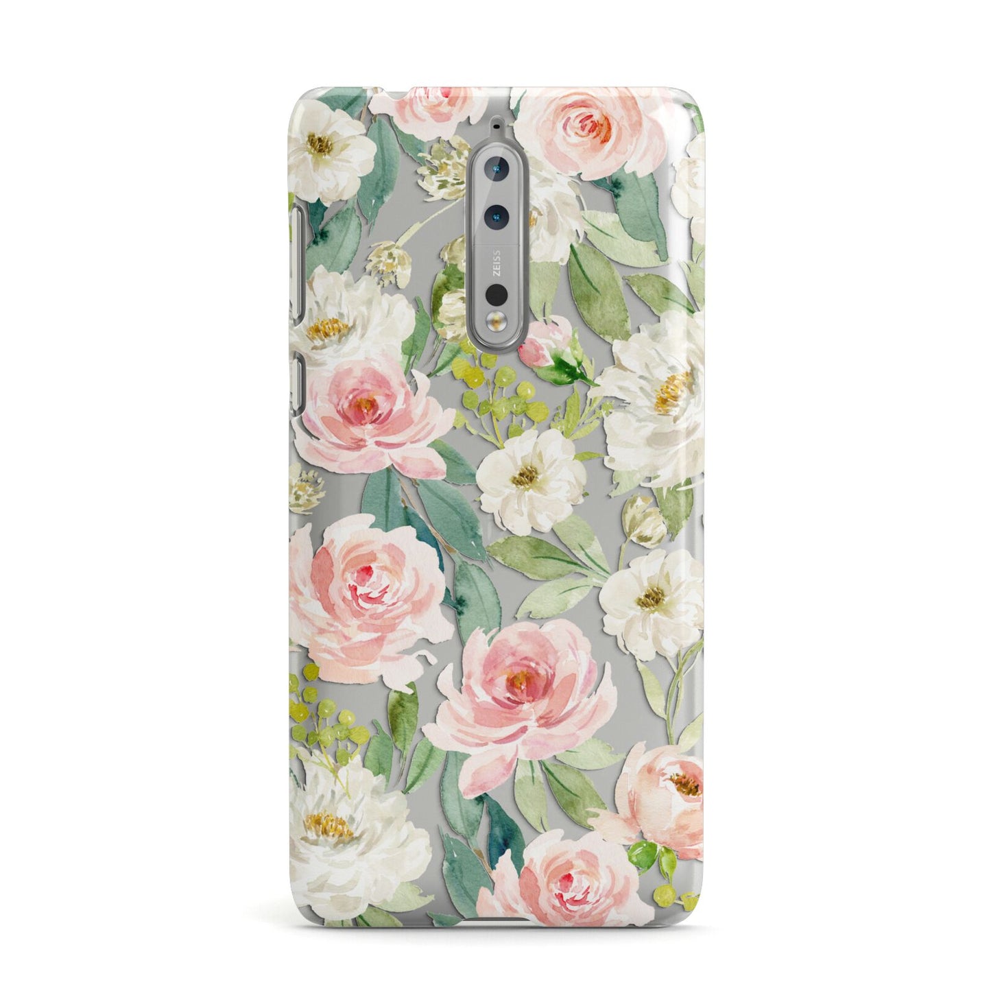 Watercolour Peonies Roses and Foliage Nokia Case