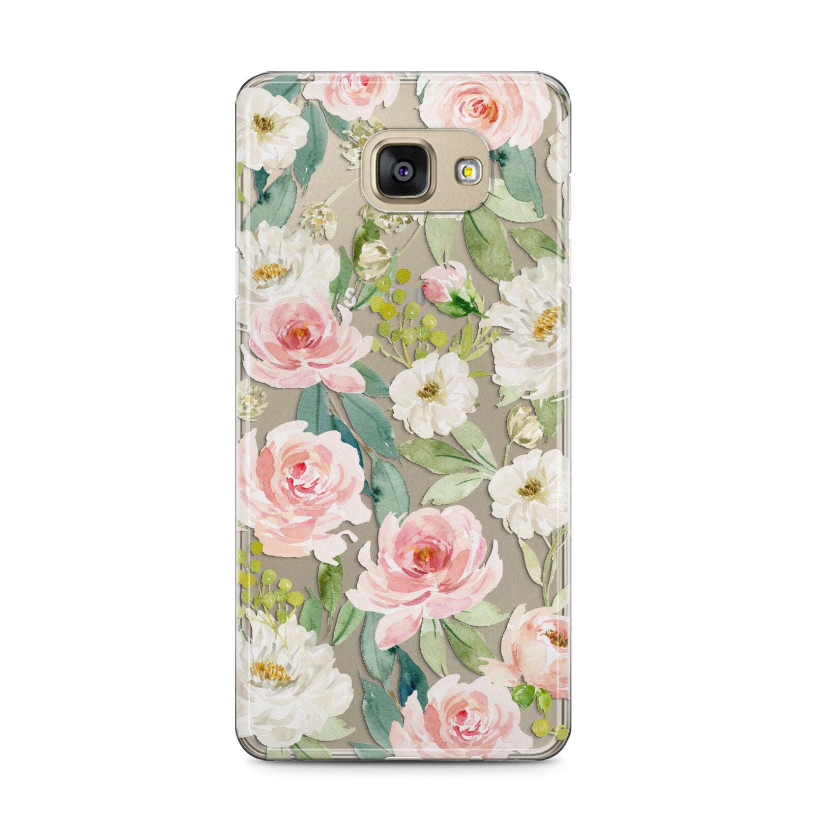 Watercolour Peonies Roses and Foliage Samsung Galaxy A5 2016 Case on gold phone