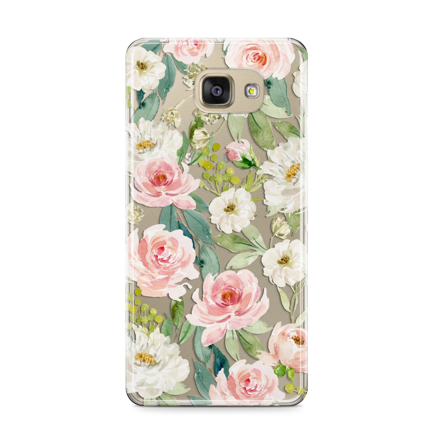 Watercolour Peonies Roses and Foliage Samsung Galaxy A9 2016 Case on gold phone