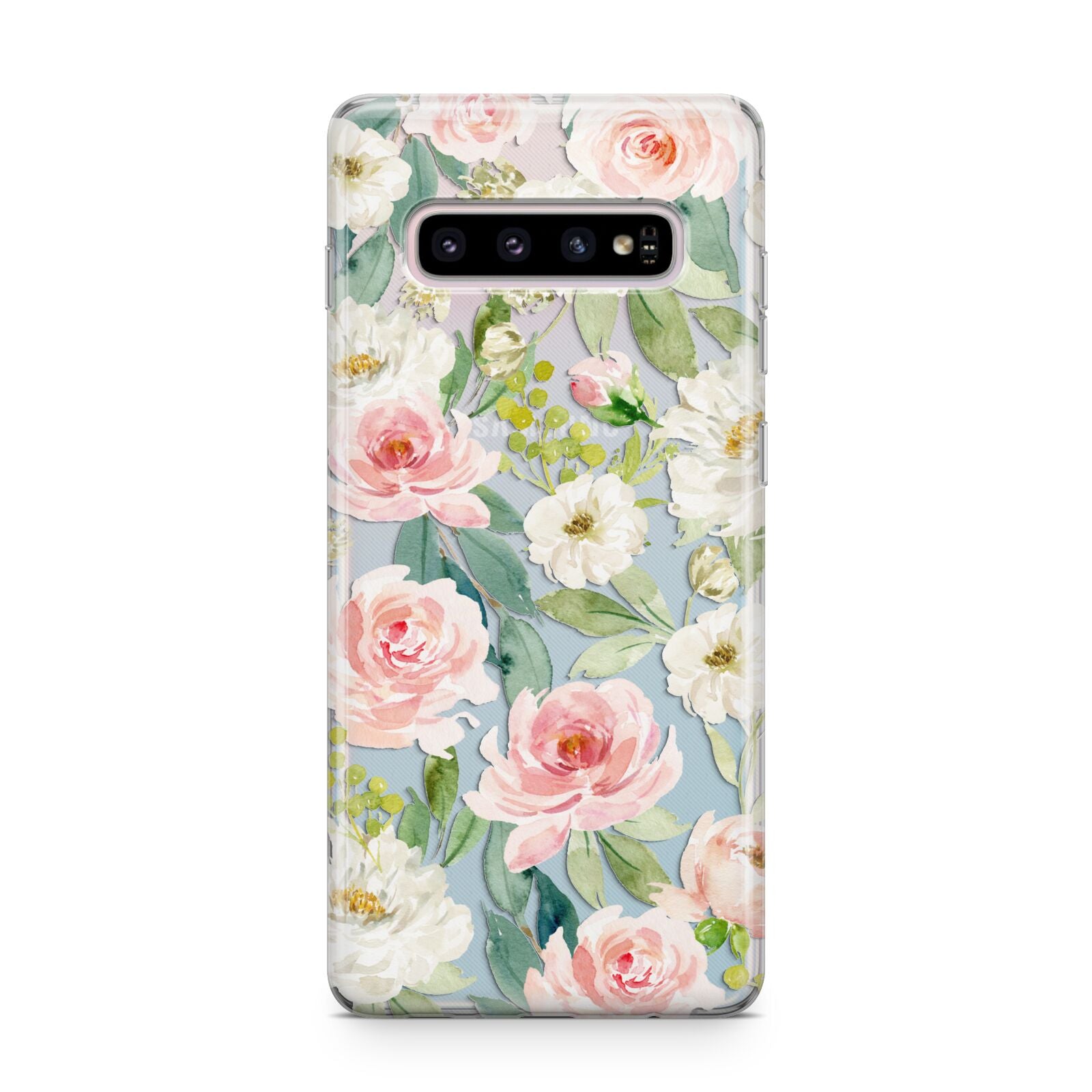 Watercolour Peonies Roses and Foliage Samsung Galaxy S10 Plus Case