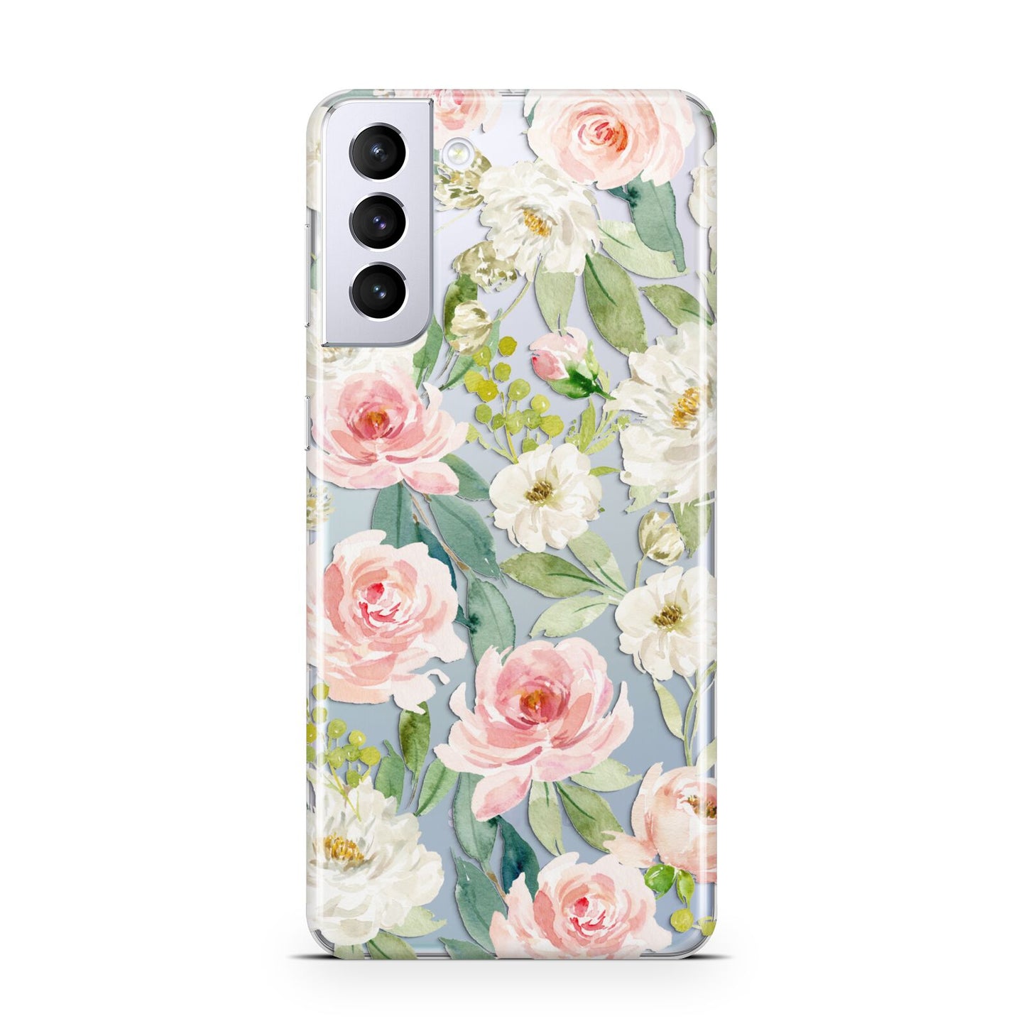Watercolour Peonies Roses and Foliage Samsung S21 Plus Phone Case