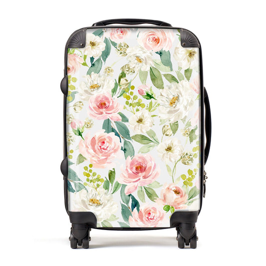 Watercolour Peonies Roses and Foliage Suitcase