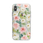 Watercolour Peonies Roses and Foliage iPhone X Bumper Case on Silver iPhone Alternative Image 1