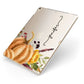 Watercolour Pumpkins with Black Vertical Text Apple iPad Case on Gold iPad Side View