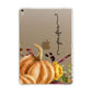 Watercolour Pumpkins with Black Vertical Text Apple iPad Gold Case