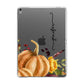 Watercolour Pumpkins with Black Vertical Text Apple iPad Grey Case