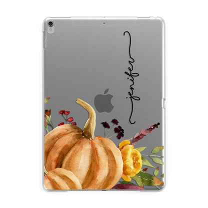 Watercolour Pumpkins with Black Vertical Text Apple iPad Silver Case