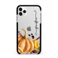 Watercolour Pumpkins with Black Vertical Text Apple iPhone 11 Pro Max in Silver with Black Impact Case